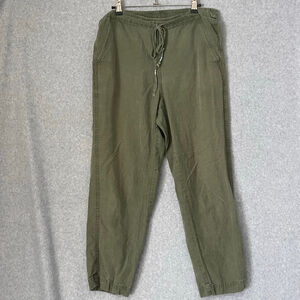 J Crew Olive Linen Jogger Pants Women's Medium